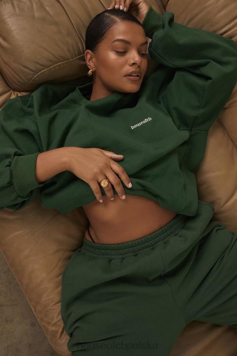 Tommy Zielona Bluza Oversize z Okrągłym Dekoltem Modna Odzież - Image 2