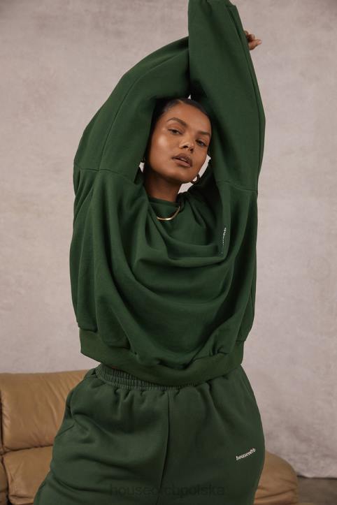 Tommy Zielona Bluza Oversize z Okrągłym Dekoltem Modna Odzież - Image 5