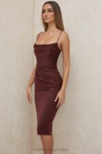 House of CB Anja Raisin Midi Sukienka Gorsetowa Satynowa Elegancka - Image 16