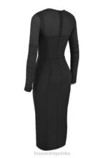 House of CB Beatrice czarna midi sukienka gorsetowa na każdą okazję - Image 11