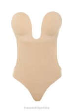 House of CB Beżowe samoprzylepne body bez pleców z dekoltem sexy - Image 6