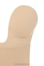 House of CB Beżowe samoprzylepne body bez pleców z dekoltem sexy - Image 9