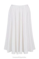 House of CB biała marszczona midi spódnica elegancka na każdą okazję - Image 8