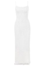 House of CB biała maxi sukienka dzianinowa Myla na każdą okazję - Image 6