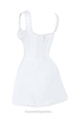 House of CB Biała Mini Sukienka Zaszewki Tilly 4PND399 Modna Odzież - Image 7