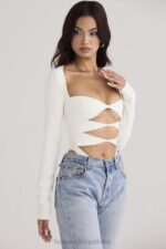 House of CB Białe body z wycięciem Danica Stylowe Odzieżowe Must Have - Image 6