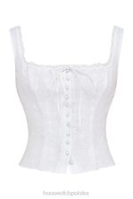 House of CB Biały haftowany top Juana elegancki styl 4PND676 - Image 5