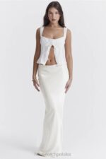 House of CB Biały haftowany top Juana elegancki styl 4PND676 - Image 8