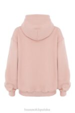House of CB Bluza z kapturem burzowy róż z zamkiem błyskawicznym modna odzież damska - Image 4