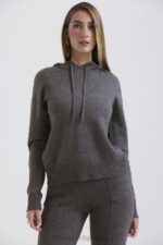 House of CB Bluza z kapturem kaszmirowa w kolorze węgla drzewnego - Image 6