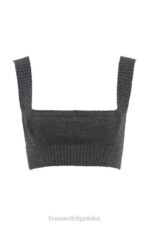 House of CB Bralette z kaszmirowej mieszanki węgla drzewnego elegancki top - Image 3