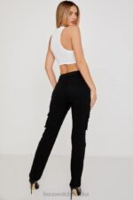 House of CB Breanna czarne sznurowane spodnie cargo stylowe i wygodne - Image 7
