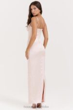 House of CB Brzoskwiniowa Gorsetowa Sukienka Maxi Elegancka Modna - Image 11
