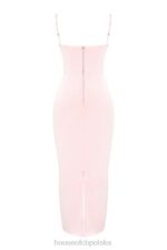 House of CB Brzoskwiniowa Gorsetowa Sukienka Maxi Elegancka Modna - Image 5