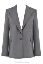 House of CB Ciemnoszara Oversize Aline Marynarka Trendy Modne Okrycie - Image 6