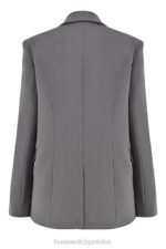 House of CB Ciemnoszara Oversize Aline Marynarka Trendy Modne Okrycie - Image 8