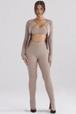 House of CB Ciemnoszare Legginsy Prążkowane Mitzi Idealne na Każdą Okazję - Image 7