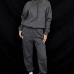 House of CB Ciemnoszare Polarowe Spodnie do Joggingu Komfortowe i Stylowe