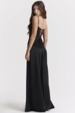 House of CB Czarna Maxi Sukienka Sznurowana Anabella Trendy Modne - Image 13