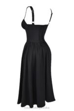 House of CB Czarna Midi Sukienka Tatiana Stylowa Moda - Image 9