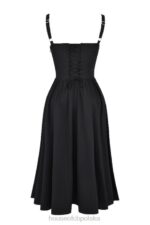 House of CB Czarna Midi Sukienka Tatiana Stylowa Moda - Image 10