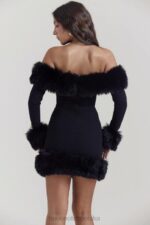 House of CB Czarna Mini Sukienka Keilani Stylowy Elegancki Must Have - Image 11
