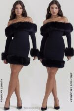 House of CB Czarna Mini Sukienka Keilani Stylowy Elegancki Must Have - Image 14