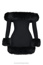 House of CB Czarna Mini Sukienka Keilani Stylowy Elegancki Must Have - Image 4