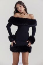 House of CB Czarna Mini Sukienka Keilani Stylowy Elegancki Must Have - Image 8