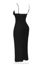 House of CB Czarna satynowa sukienka salma trendy elegancka moda - Image 5