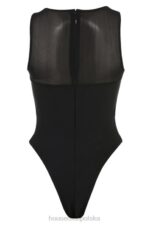 House of CB Czarne bandażowe body Chiara bez rękawów eleganckie i modne - Image 10