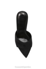 House of CB Czarne zamszowe klapki Andromeda w szpic na każdą okazję - Image 10