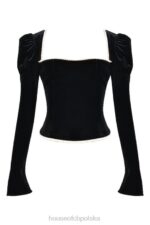 House of CB czarny aksamitny gorset Noa modny elegancki styl - Image 8