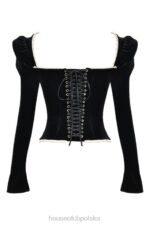 House of CB czarny aksamitny gorset Noa modny elegancki styl - Image 10