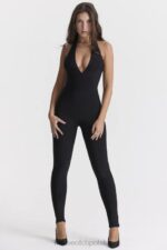 House of CB Czarny gorsetowy kombinezon bandażowy Anaise Modny Stylowy Look - Image 5