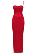 House of CB Czerwona Sukienka Maxi Gorsetowa Shani Elegancja na Każdą Okazję - Image 7