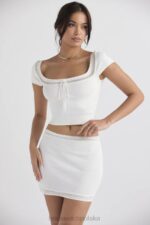 House of CB Dzianinowy Top Nola w Kolorze Kości Słoniowej Modny Stylowy - Image 11