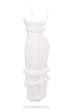 House of CB Eve haftowana biała sukienka maxi elegancka moda - Image 6
