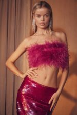House of CB fenella gorący róż bandeau style odzież na każdą okazję - Image 2
