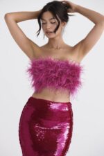 House of CB fenella gorący róż bandeau style odzież na każdą okazję - Image 5