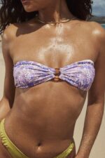 House of CB Fioletowa bikini bandeau Medea w kwiaty stylowy letni must have - Image 2