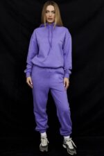 House of CB Fioletowa Oversize Hoodie z Kapturem Halo - Image 4