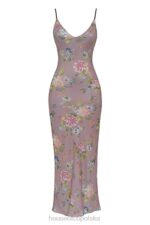 House of CB Fioletowa Sukienka Maxi w Kwiaty na Lato - Image 3
