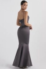 House of CB Fioletowa Suknia Fishtail Elegancka na Wesela - Image 10