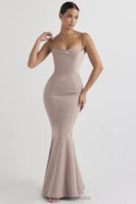 House of CB Fioletowo Grzybowa Fishtail Suknia na Wesele - Image 3