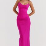 House of CB Fuksjowa Sukienka Maxi Nalini dla Eleganckich Kobiet