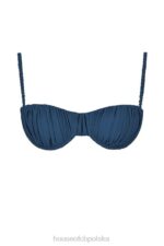 House of CB Góra bikini Marszczenia Głęboki Błękit Cassis Modny Strój Kąpielowy - Image 12