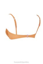 House of CB Góra bikini marszczenia jasnopomarańczowa modna plażowa odzież - Image 3