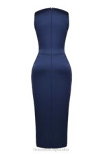 House of CB Granatowa maxi sukienka z rozcięciem Roxanne - Image 10
