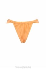 House of CB jasnopomarańczowy bikini wysoki stan marszczone nogawki 4PND1168 modna odzież plażowa - Image 3